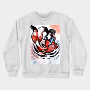 Water Color Koi Mermaid Crewneck Sweatshirt